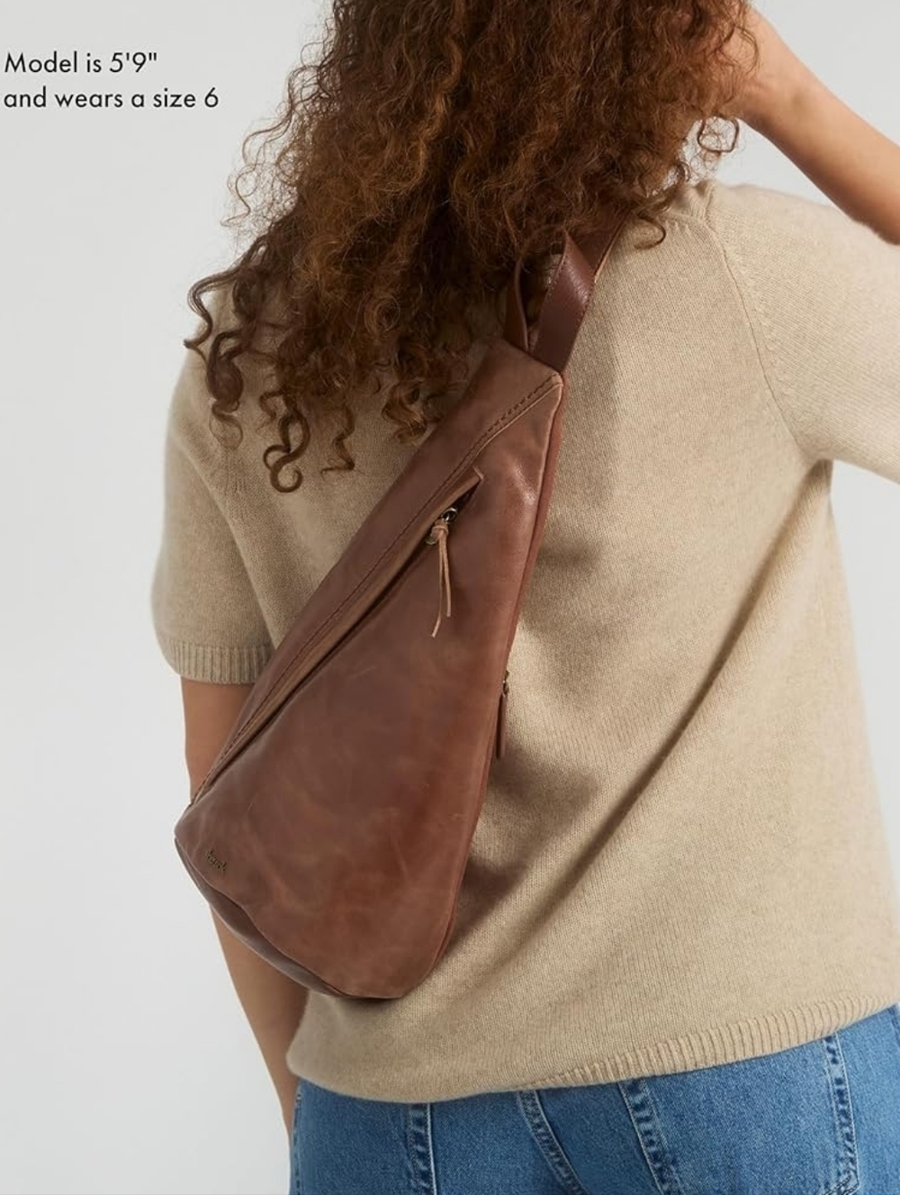 NWT the sak Geo Sling Leather Minimalist Slouchy Crossbody Backpack
